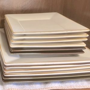 Pottery barn Asian square dinnerware